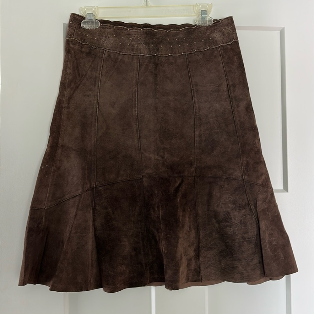 Cabi Suede Leather Skirt Style 380